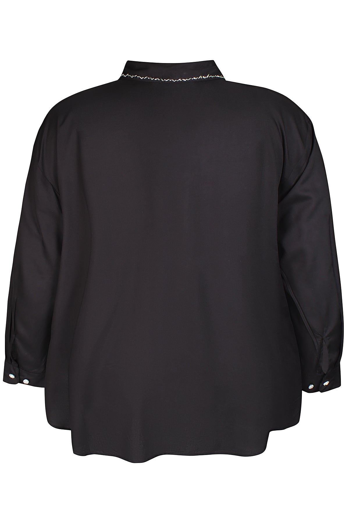 Zhenzi blouse zwart met kraaltjes op kraag model Vicy 201133