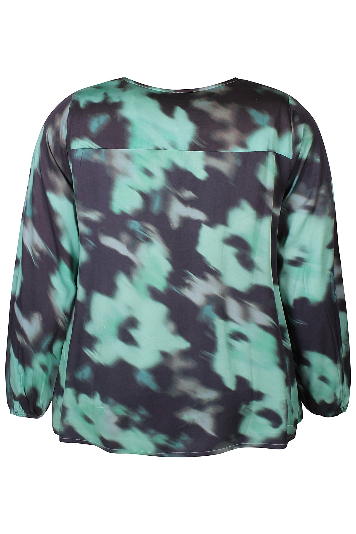 Zhenzi blouse groen zwarte print model Vera 1131